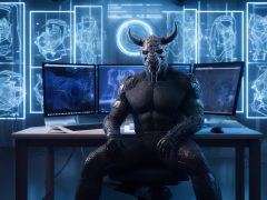 cyberpunk minotaur office